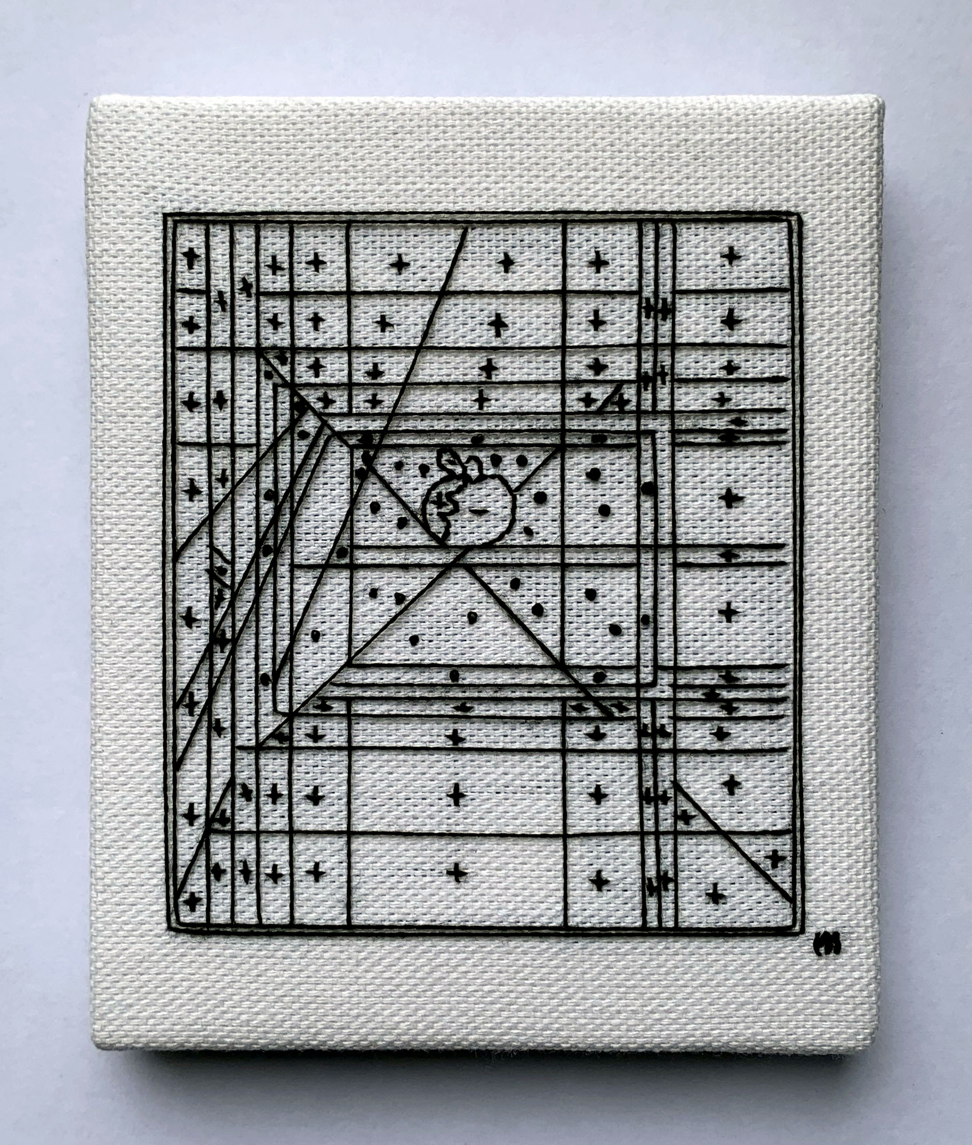  / Embroidery of a “Humo-color” drawing from the comic strip Placid and Muzo 183, in paperback. Art by artist Marine Beaufils.