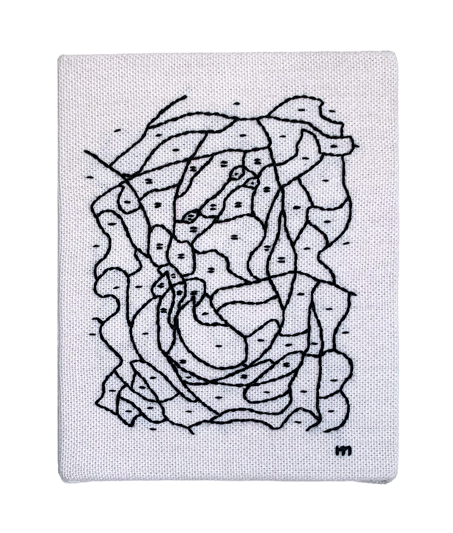  / Embroidery of a “Humo-color” drawing from the comic strip Placid and Muzo 172, in paperback. Art by artist Marine Beaufils.